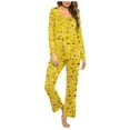 thumbnail image 2 of ITSAME 2-Piece Pajama Sets for Womens, Floral V Neck Long Sleeve Tops Elastic Waist Pants Casual Home Clothes Yellow 3XL, 2 of 5