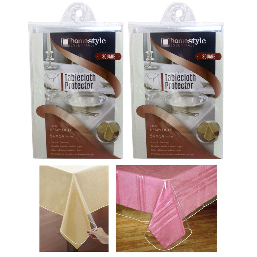 2 Pc Window Clear Tablecloth Protector Heavy Duty Vinyl Easy Table