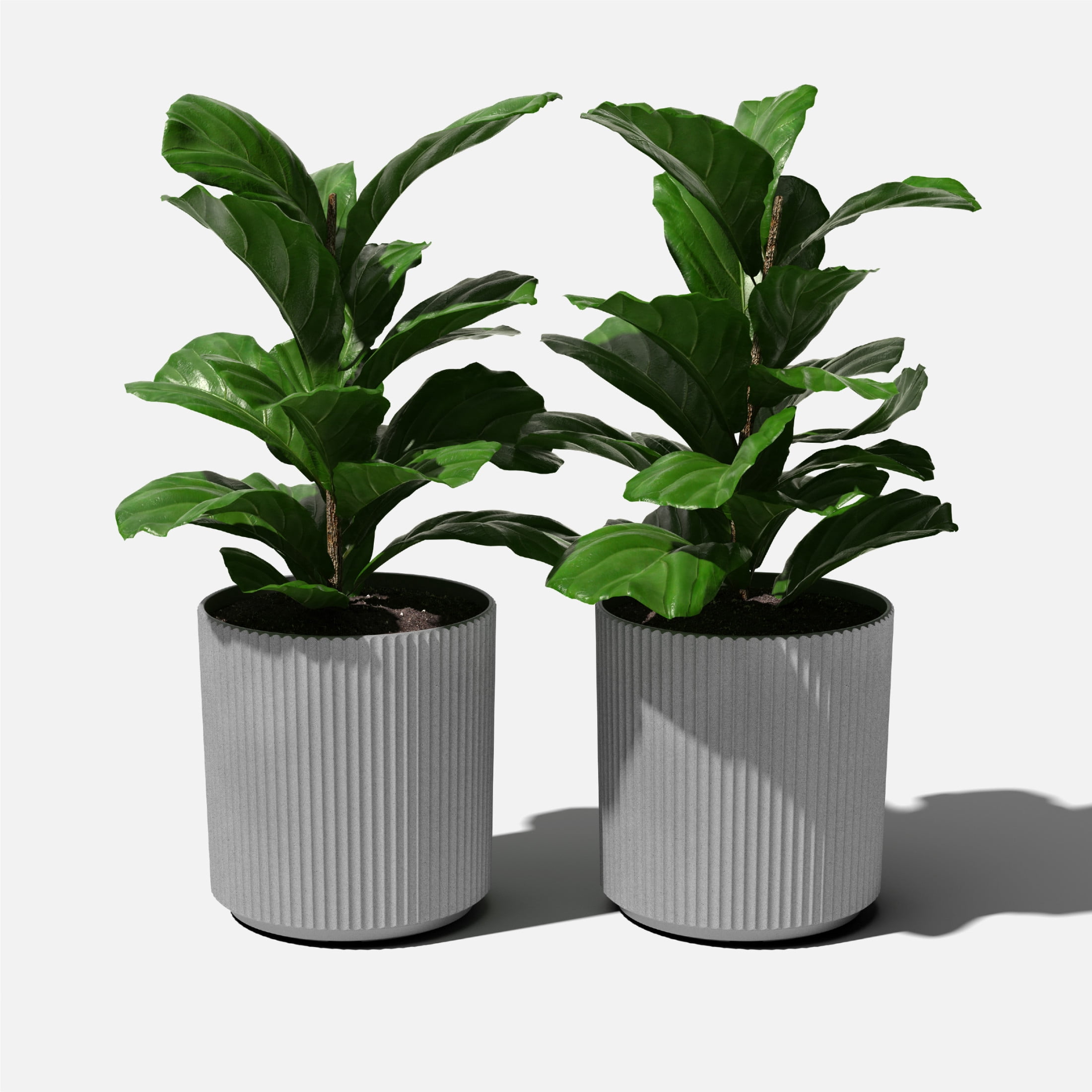 Veradek Demi Series  20" Plastic-Stone Planter - 2-Pack Gray