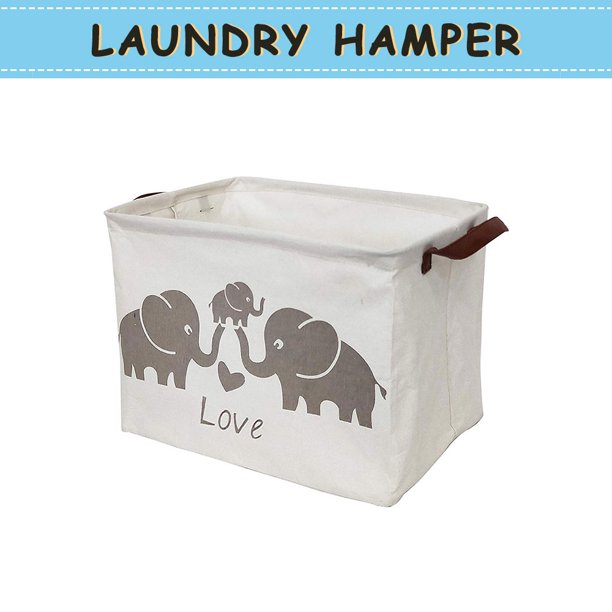 Howarmer Large Gray Storage Baskets, Collapsible Cloth Hamper Bin