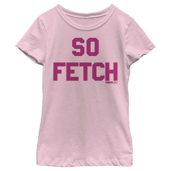Girl's Mean Girls So Fetch Graphic Tee Light Pink Medium