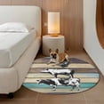 thumbnail image 3 of Farmhouse Animals Round Area Rug 3.3 FT, Non Slip Small Entryway Kitchen Mat, Vintage Wood Country Cow Pig Chicken Washable Soft Circular Rug Non-Shedding Door Mat for Bathroom Playroom Kids Room, 3 of 9