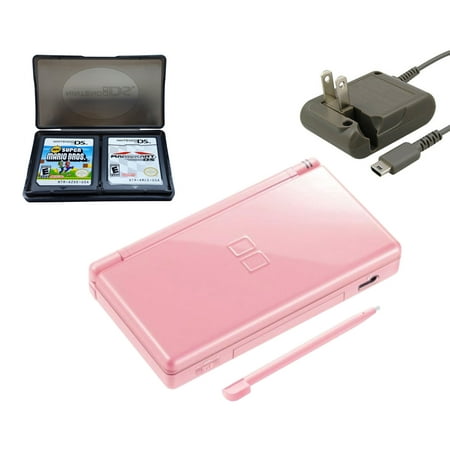 Restored Nintendo DS Lite Coral Pink with Super Mario Bros and Mario Kart Games (Refurbished)