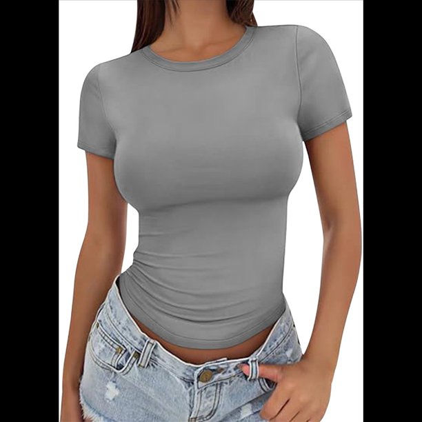 Camiseta de Corta Y2k Gris M