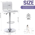 thumbnail image 6 of YYEAN PU Leather Bar Stools, Modern Square Adjustable Swivel Barstools with Back, Armless Airlift Counter Height Bar Chairs for Kitchen Dining-Pearl White, 6 of 11