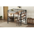 thumbnail image 5 of Full Size Loft Bed with Desk,Metal Loft Bed with Storage Shelves,Heavy-Duty Steel Frame Loft Bed with Safety Rail for Teens Juniors Adults,Space-Saving,Noise Free,No Box Spring Needed,Black, 5 of 9