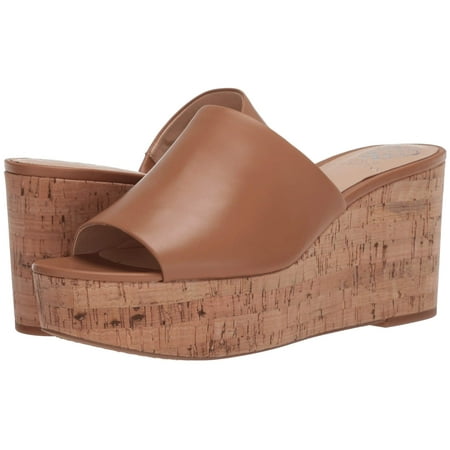 Vince Camuto Women's Gadgen Platform Wedge Slip On Slide Sandal SPICED SAND