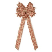 Holiday Time Red Glitter Snowflake Bow, 14"