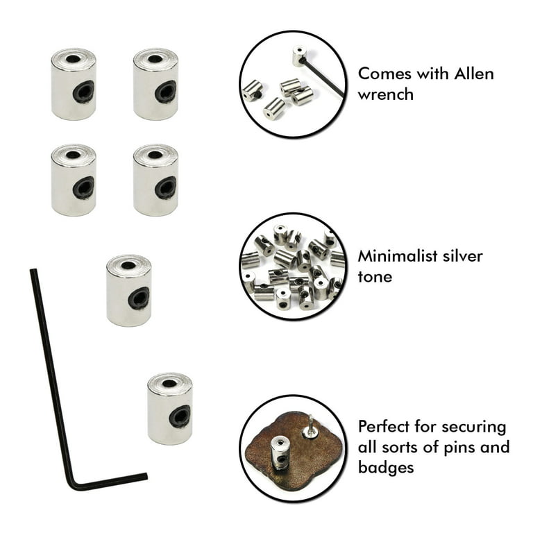 Pin Keepers Pin Locks Locking Clasp Pin Backs with Wrench (48 Pieces)
