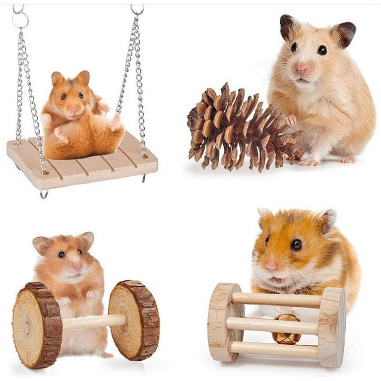 12 Pcs Set Wooden Hamster Chew Kit Rabbit Guinea Pig Parrot Calm Relaxed Toys Size 19 5 10 13