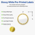 thumbnail image 3 of Avery 3" Diameter Labels, Gold Edge Dots, 60 ct, Glossy, Gold Dots Edge, 3 of 10