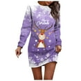 thumbnail image 1 of Wyzesi Robes de Maternité pour Femmes Robe Chandail Imprimée de Noël pour Femmes Col Rond Manches Longues Ample Sans Capuche Robe Décontractée Pyjama de Noël Costume, 1 of 5