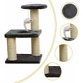 thumbnail image 3 of Cat Tree, Three Layers Cat Toy Cat Tree Scratching Post Activity Center Kennels Reinforced Columns Large Capacity 20cm x 20cm x 40cm black, 3 of 5