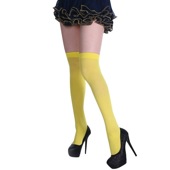NMMUED Thigh High Stockings Christmas Socks for Adults Y2k Socks Christmas Clothes for Women Stockings for Women Christmas Long Socks Long Socks for Women Yellow One Size