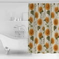 thumbnail image 3 of Shower Curtain Watercolor Sunflower Green Plant Waterproof Shower Curtain Set with Hooks for Bathroom Showers,Stalls and Bathtubs,54x78InBlossom Floral Vintage Linen, 3 of 9