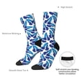 thumbnail image 4 of Fotbe Blue Butterflies Pattern Long Socks for Men & Women – Breathable & Stretchy Compression Socks, Ideal for Running, Travel, and Everyday Wear Size 5-11, 4 of 6