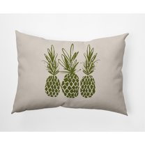 Simply Daisy 14" x 20" Pineapples Indoor/Outdoor Polyester Throw Pillow, Olive