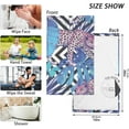 thumbnail image 3 of SKYSONIC Jungle Leopard Geometric Patterned Hand Towels 2 PCS, Cotton Bath Towel for Drying Face Hands Body ,Absorbent Lightweight Towels for Bathroom Ktichen Travel Gym, 16"x28", 3 of 7