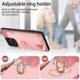 thumbnail image 3 of Nalacover Case for Samsung Galaxy S21 Ultra Wallet Case with Card Holder & Zipper Pocket, 360° Rotation Ring Kickstand Premium PU Leather Cover, Shockproof Magnetic Button Flip Stand Phone Case,Pink, 3 of 9