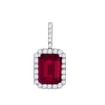 thumbnail image 2 of Mauli Jewels Engagement Necklace for Women 2.50 Carat Beautiful Emerald Shape Gemstone And Diamond Pendant 4 prongs 10K White Gold With 18'' Rope Chain|Silver Chain, 2 of 6