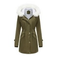 thumbnail image 2 of Winter Coats for Women Detachable Hooded Long Sleeve Coat Winter Warm Trench Outerwear Thermal Lined Jacket Fashionable Elegant Casual Winter Jackets for Women, 2 of 6