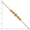 thumbnail image 4 of Auriga Fine Jewelry 14K Yellow Gold Marquise Peridot Bracelet 7inch for Women, 4 of 5
