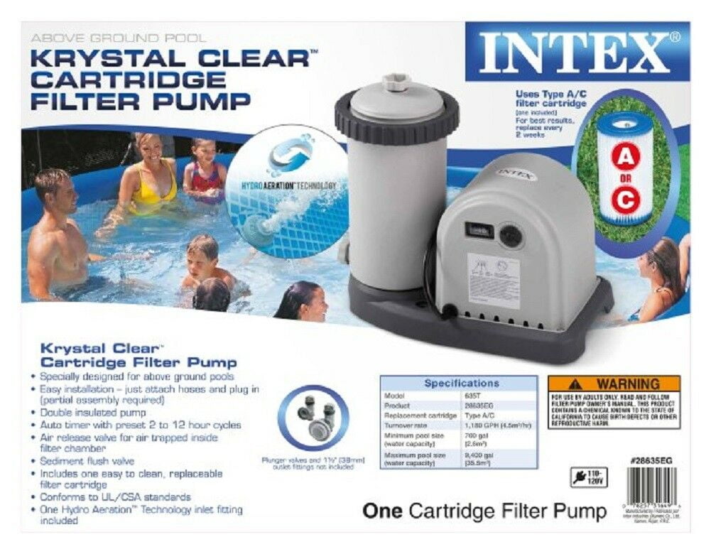 Buy Intex Krystal Clear Cartridge Filter Pump for Above Ground Pools