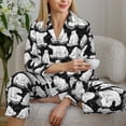 thumbnail image 6 of Fuzoiu Cute Cartoon Polar Bear Print Women's Long-Sleeved Pajama,Lounge Button Down Nightwear,Womens Notch Collar Pajama Set-XX-Large, 6 of 7