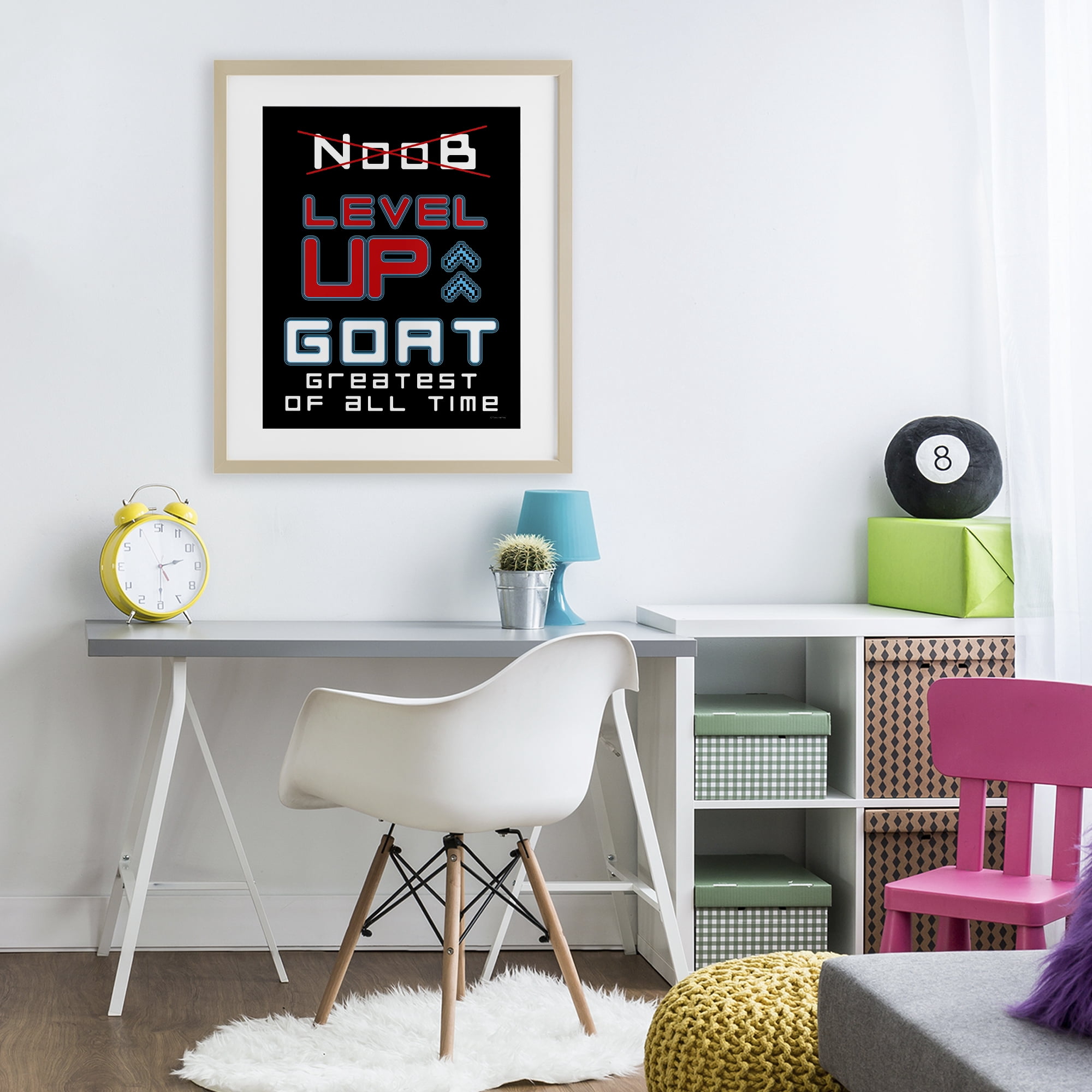 Stupell Industries Greatest Of All Time Gamer Birch Framed Print Under Glass, design by Yass Naffas Designs