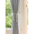 thumbnail image 6 of BCLBUSTE Blue Boho Curtains 84 inches Long 2 Panels for Living Room Linen Farmhouse Curtains for Bedroom  ( 52" W x 84" L,Blue), 6 of 7
