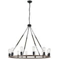 thumbnail image 4 of Vanity Art 12 Lights Wagon Wheel Chandelier Lighting Farmhouse Candle Ceiling Light Fixtures for Living Room Kitchen Dining Room MLT5112LT-DW-BK, 4 of 8