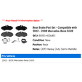 thumbnail image 2 of Rear Brake Pad Set - Compatible with 2002 - 2008 Mercedes-Benz G500 2003 2004 2005 2006 2007, 2 of 2