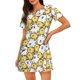 thumbnail image 1 of Balery Cartoon Chicken Camisón de manga corta con cuello redondo para mujer, cómodo y elegante., 1 of 6