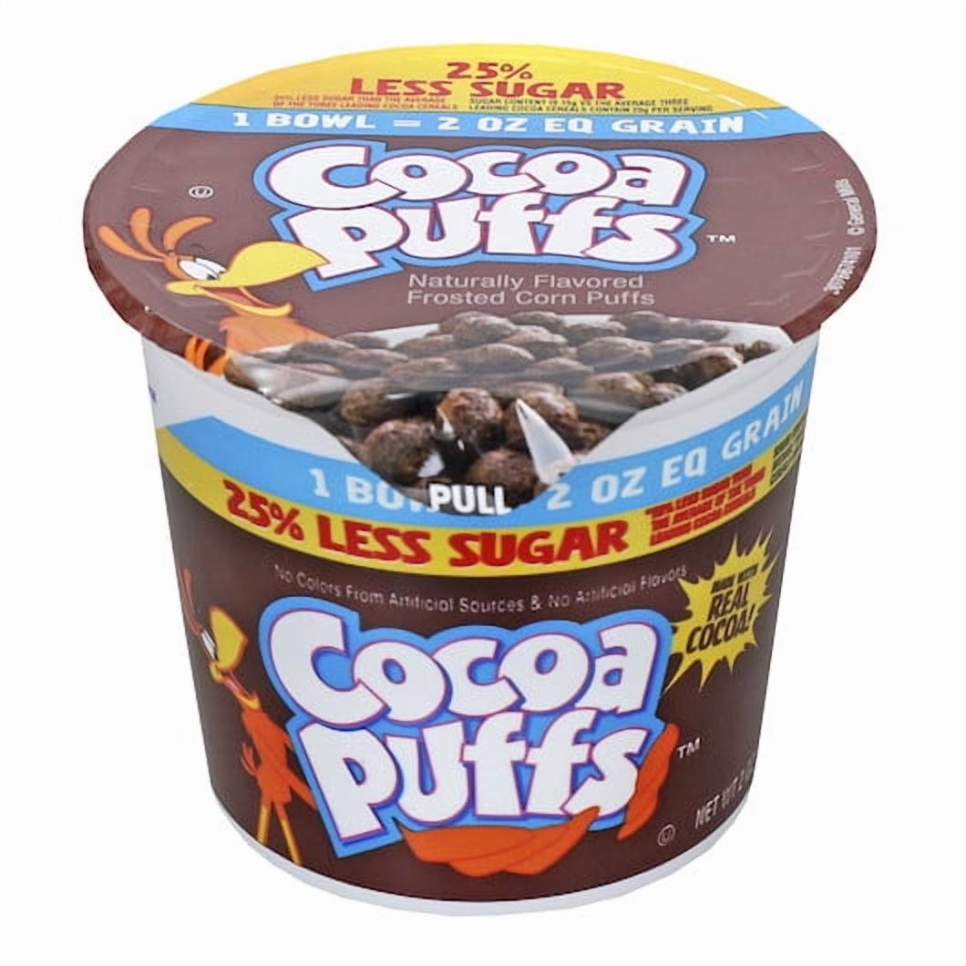 Cocoa Puffs 25% Less Sugar Cereal, 2 Ounce, 60 Per Case