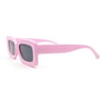 thumbnail image 3 of Trendy Hipster Thick Plastic Narrow Rectangle Minimal Fashion Sunglasses Pink - Black, 3 of 4