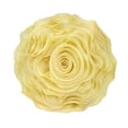 thumbnail image 2 of Beautiful Handmade 3D Rose with Custom Made Fabric Decorative Throw Pillow 16" Round (Yellow, Case+Insert), 2 of 5