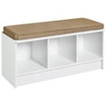 thumbnail image 1 of ClosetMaid Banc de Rangement à 3 Cubes avec Coussin de Siège, Blanc/tan, 1 of 11