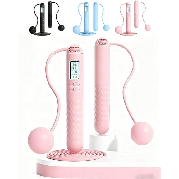 Runaivete Skipping Rope with Counter, 3-in-1 Cordless Jump Rope with Gravity Ball - Weighted & Tangle-Free Design, Adjustable Length with Digital Timer, Calorie Counter for Fat Burning