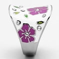 thumbnail image 4 of High polished (no plating) Stainless Steel Ring with Top Grade Crystal in Clear for Women Clear Stone Color Style TK830 Size 6, 4 of 4