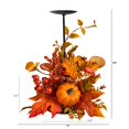 thumbnail image 2 of Nearly Natural A1783 12 Po Automne Érable Feuilles Baies & Citrouille Automne Récolte Bougeoir, 2 of 3