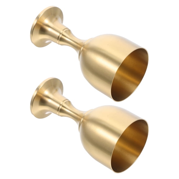 PAMINGONO Set of 2 Medieval Style Chalice Goblets, Golden Brass Finish, Decorative Cups for Home, Parties, and Collectors