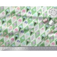 thumbnail image 2 of Soimoi Green Cotton Duck Fabric Diamond & Ice Cream Cone Food Fabric Prints By Yard 42 Inch Wide, 2 of 3