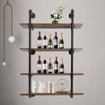 thumbnail image 5 of 30"/36" Industrial Pipe Shelf Wall Mounted Shelving Hanging Floating Rustic Wood Shelf Wall Rack Storage Shelf, 5 of 30
