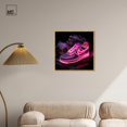 thumbnail image 3 of Pink Neon Nike Canvas Sneaker Art Print by Art Remedy, Gold Frame, 24" x 24", 3 of 7
