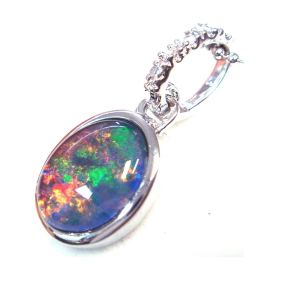 Natural Opal Pendant Necklace for Women in Solid 925 Sterling Silver | 8x6mm Oval Opal Gemstone | October Birthstone Jewelry Gift for Her