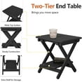 thumbnail image 6 of NALONE Adirondack Folding Table 15.7" Outdoor Side Table HDPE Plastic Double End Table Portable for Camping, Patio, Picnic, Porch, Deck (Black), 6 of 8