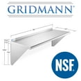 thumbnail image 5 of GRIDMANN 12" x 36" NSF Stainless Steel Kitchen Wall Mount Shelf w/ Backsplash, 5 of 7