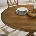 thumbnail image 3 of Miekor Furniture Cross-Buck Wood 5-Piece Counter Height Dining Set, Tan B3A676, 3 of 8