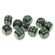 thumbnail image 4 of Dados de plástico para juegos de 16 mm, piezas con puntas para el suministro de juegos de rol. Verde negro, 4 of 5