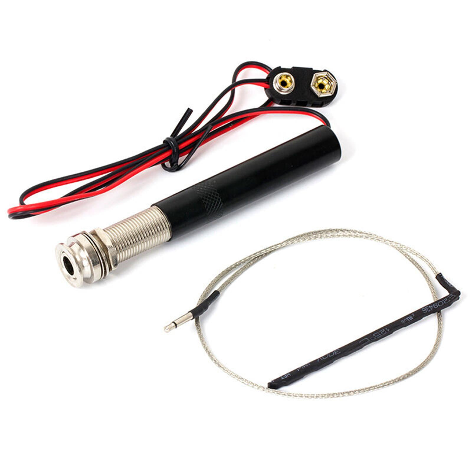 JIAHAOO Preamp Pickup Kit for Endpin Acoustic Guitar Piezo Jack No Tuning Metal Durable String Friendly